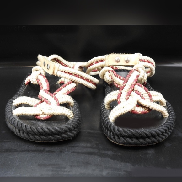 Isabel Marant Women's Beige Red Leather Strap Sandals Size EUR 40 w/COA - Picture 3 of 8